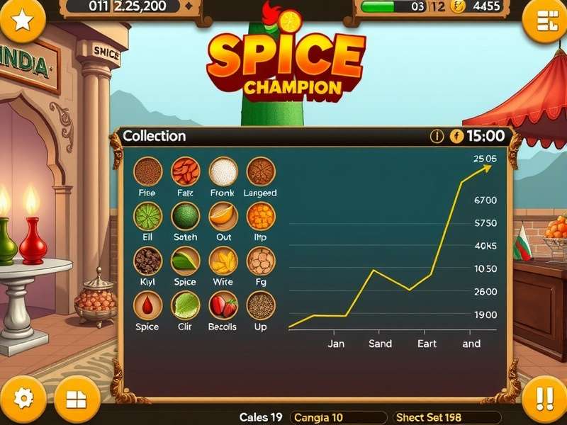 Spice Blitz Champion gameplay screenshot showing vibrant Indian-inspired environments